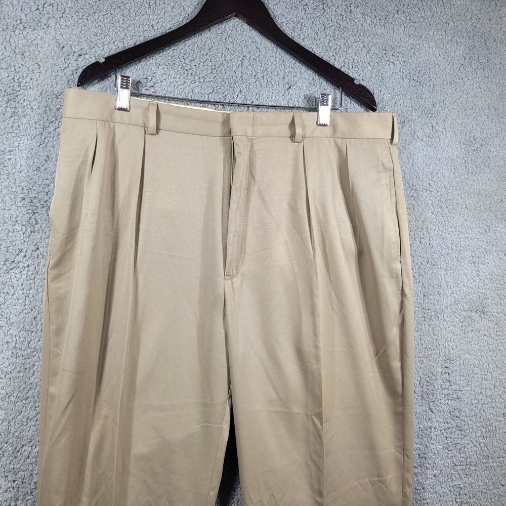 Polo Ralph Lauren Slacks Men's 38x29 Tan Dress‎ Pants 100% Cotton Pleated/Cuffed